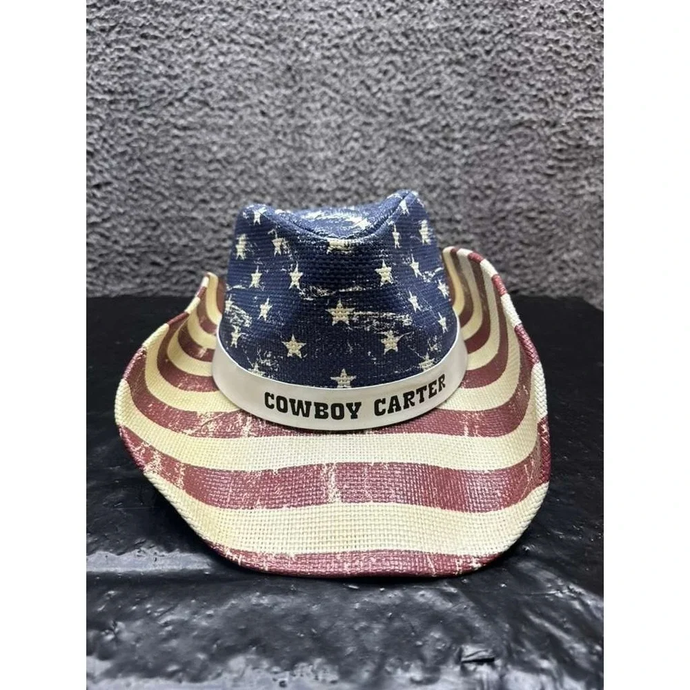 Official  Beyonce‎ 2025 Cowboy Carter Tour 100% Paper American Flag Cowboy Hat